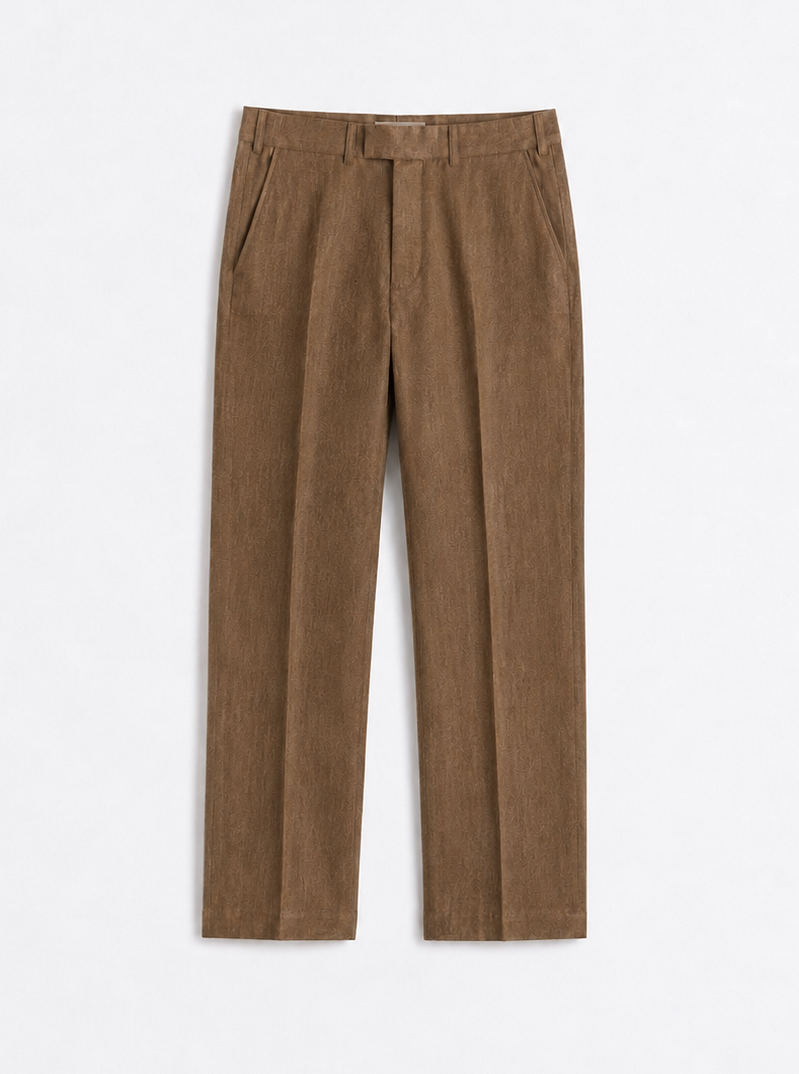 Tall Brown Linen-Blend Trousers