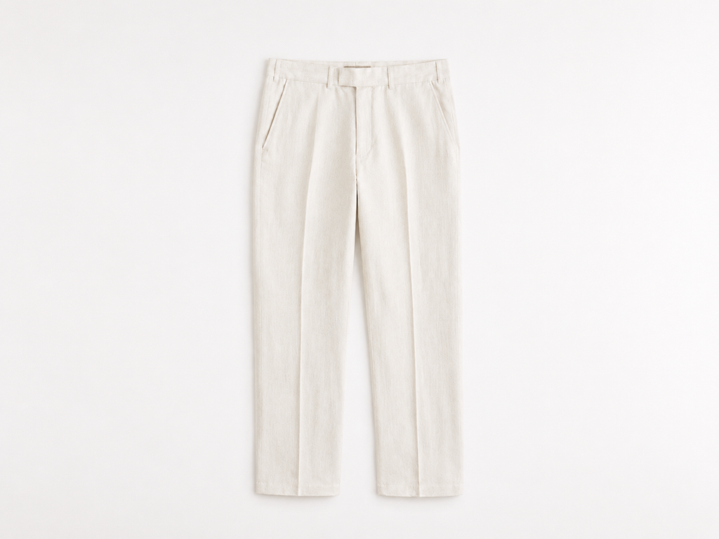 Tall White Linen-Blend Trousers