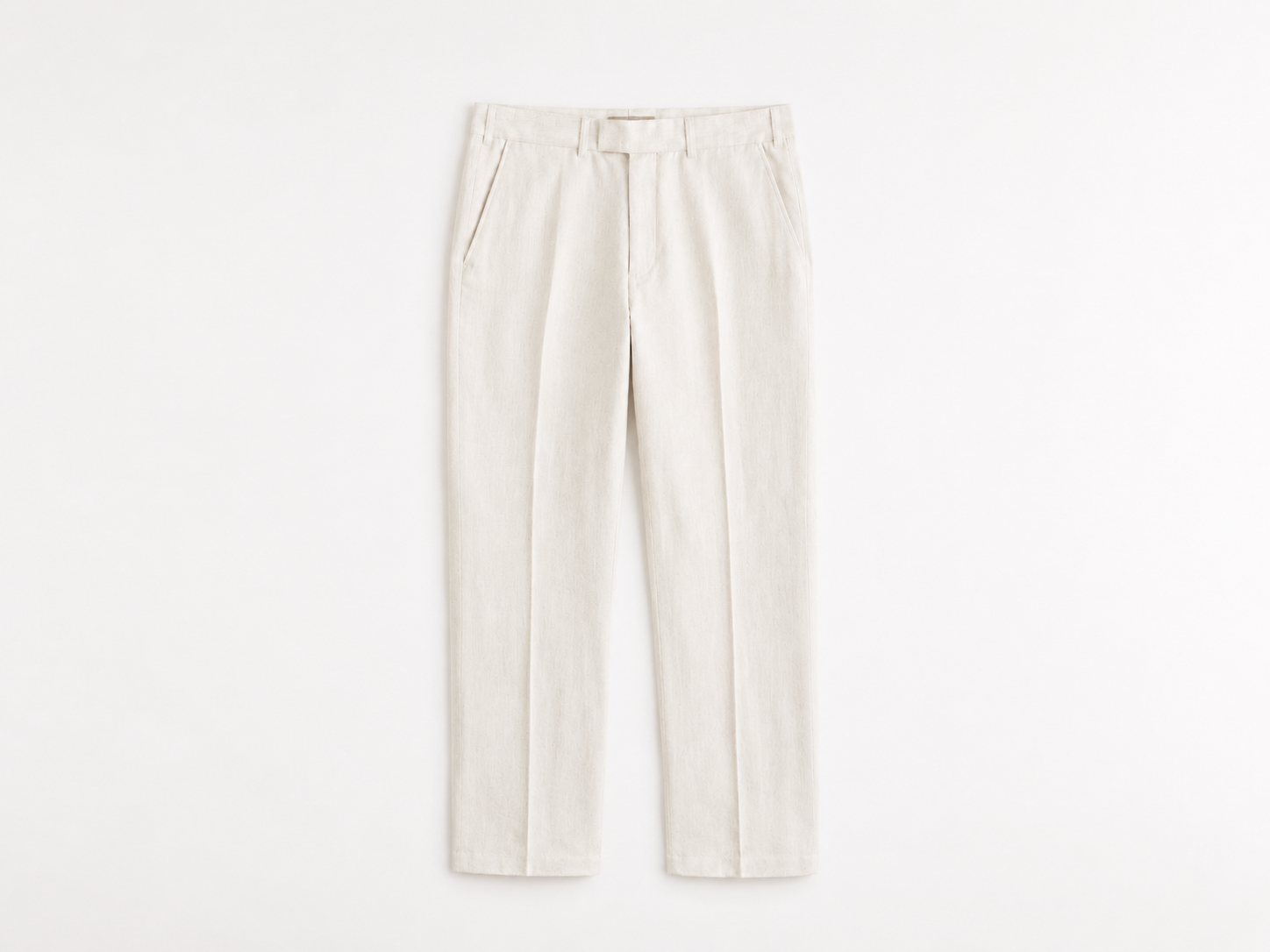 Tall White Linen-Blend Trousers